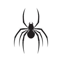 Silhouette Spider vector illustration On White Background