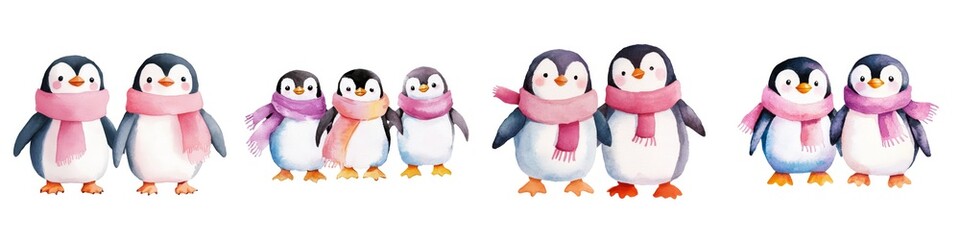 Naklejka premium Vibrant watercolor clipart featuring intricate details, perfect for creative projects, illustrations, and digital designs.