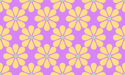 a detailed pattern flower create from geometric designs with yellow color on purple background , design for fabric or various pattern printing works.
