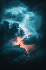 Majestic Lightning Storm Illuminating Dark Clouds in a Dramatic Sky