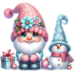 Winter gnome with deer 