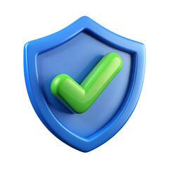 3D Shield with Checkmark Icon
