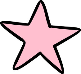 Girly pink star simple illustration