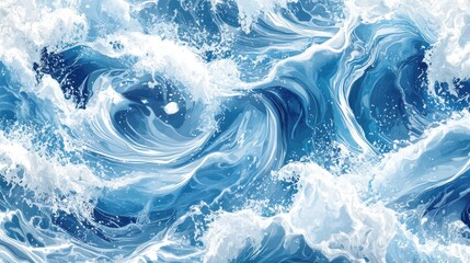Seamless ocean wave pattern with swirling water. The background gives a sense of movement.