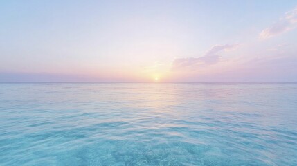Obraz premium Tropical summer vacation, clear blue ocean, vibrant sunset on the horizon