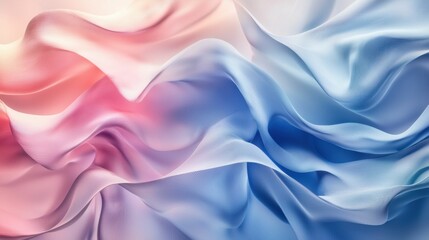 Obraz premium This image showcases a mesmerizing blend of soft, flowing fabrics in shades of pink and blue, creating a serene, modern aesthetic suitable for digital displays.