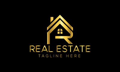 Real Estate Modern House Minimalist Elegant Concept Logo Template