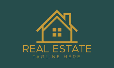 Real Estate Modern House Minimalist Elegant Concept Logo Template