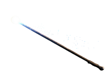 Isolated Magic Wand on Transparent Background for Fantasy and Game Design Use