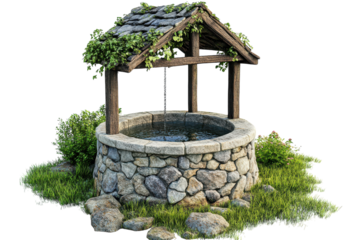 Magical Well Isolated on transparent Background Perfect for Fantasy Illustrations and Creative Projects