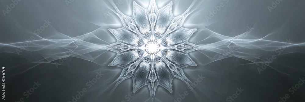 Aufkleber intricate geometric shapes create beautiful, symmetrical snowflake patterns on a tranquil backdrop, 