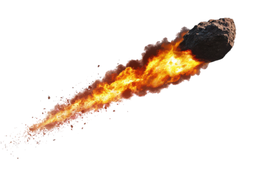 Stunning Illustration of a Meteorite Burning Through the Atmosphere, Perfect for Science and Educational Purposes