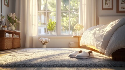 Cozy Bedroom with Natural Light and Soft Decor