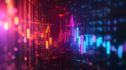 Fototapeta premium Vibrant Arrow Collage for Business Finance and Market Strategy Graphic Wallpaper