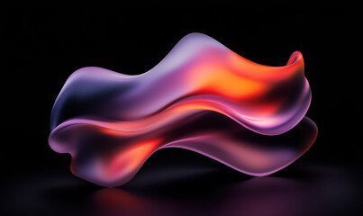 Naklejka premium Vibrant Abstract Artwork with Fluid Shapes and Dynamic Colors