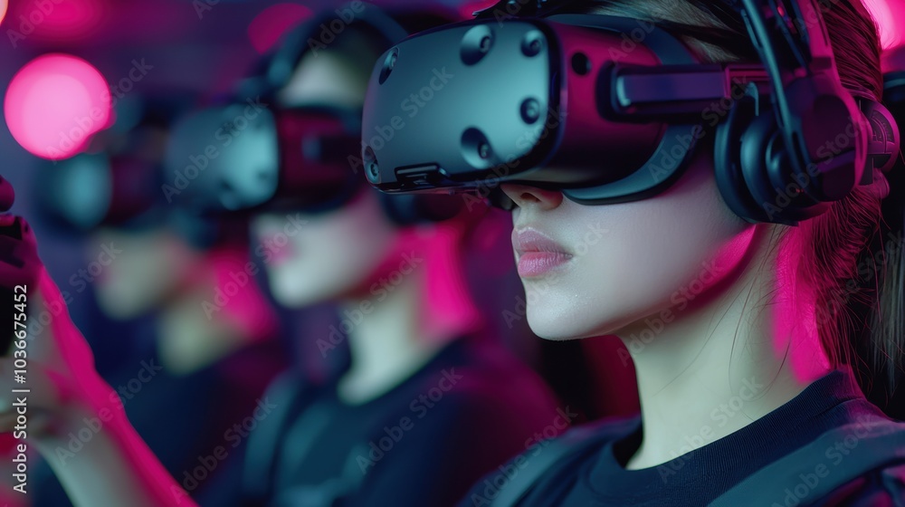 Poster exploring the future of virtual reality immersive experiences in gaming and beyond
