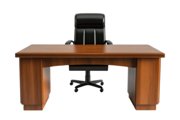 Modern Office Desk Isolated on transparent Background for Professional Workspaces and Interior Design Ideas