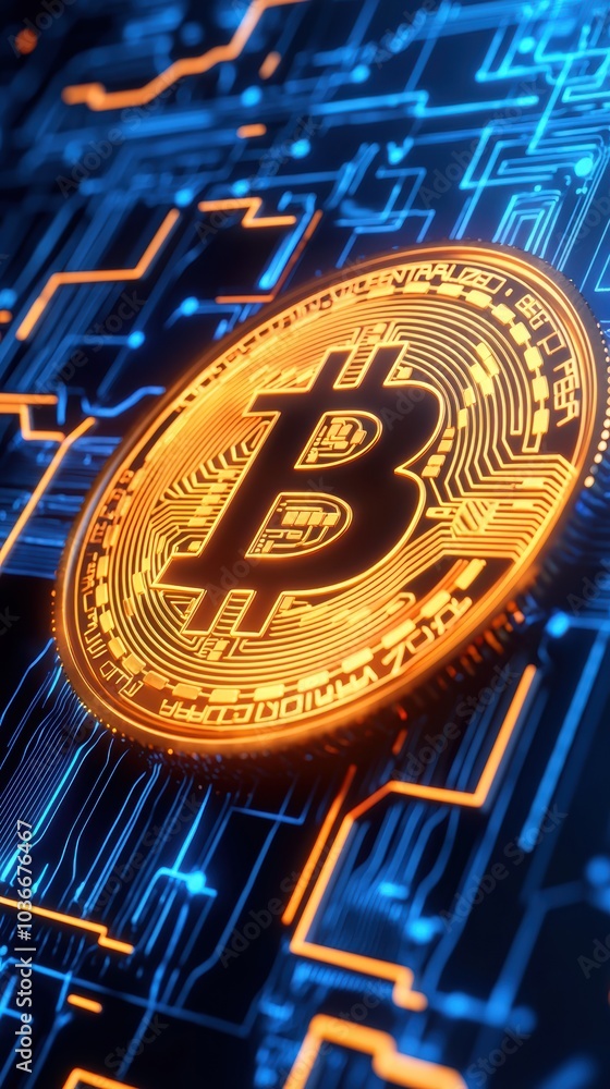 Poster exploring the digital future the rise of cryptocurrency and blockchain technology