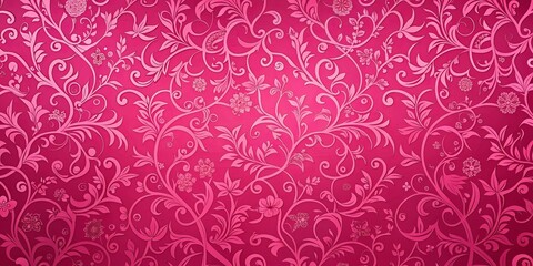 A vibrant pink floral pattern with intricate swirls and delicate flowers, creating a mesmerizing visual experience.
