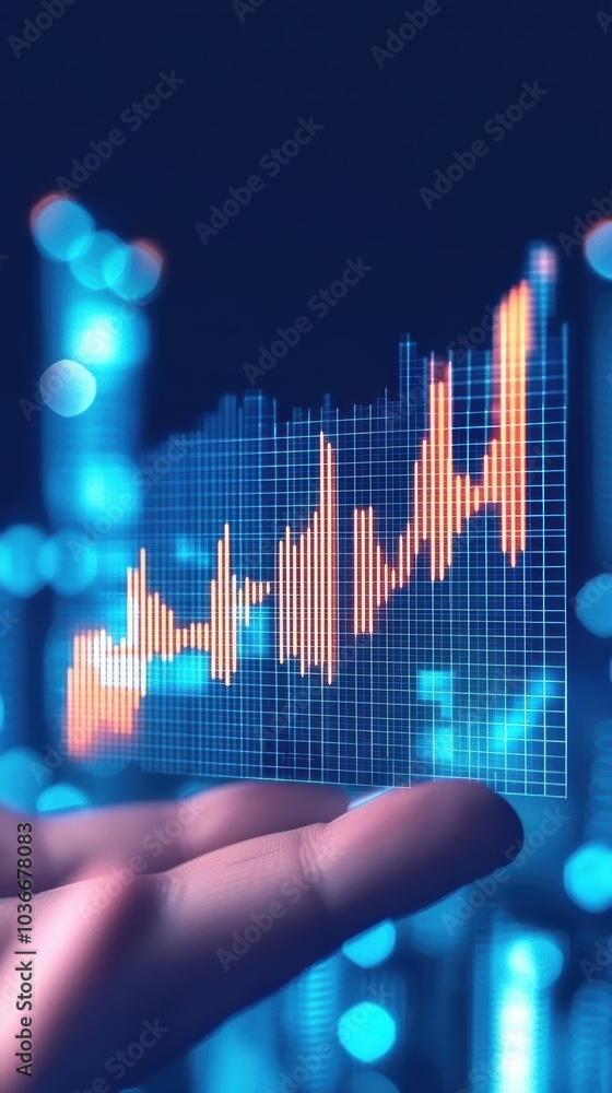 Poster visualizing data trends a modern touch on financial analytics and market insights
