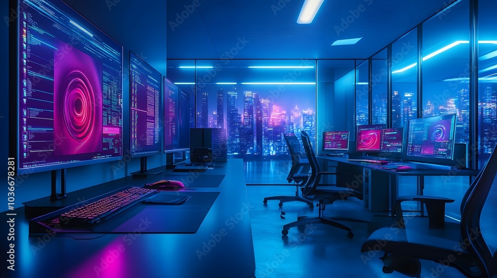 Wall mural update software application and hardware upgrade technology concept.