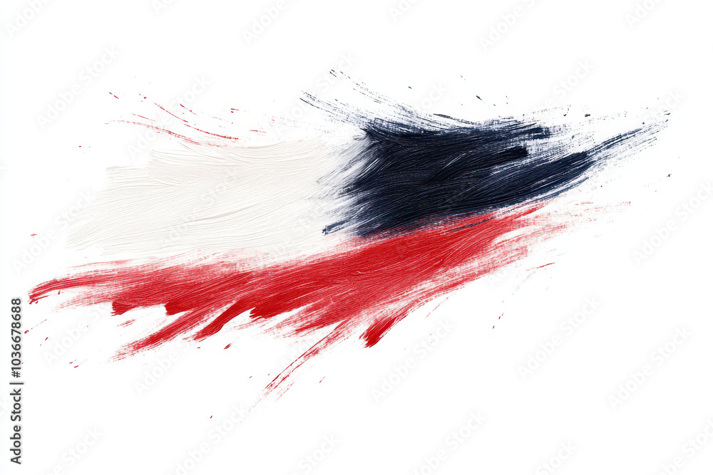 Poster dynamic expression of national identity through abstract brush strokes