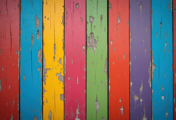 Colorful weathered wooden planks