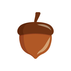 Acorn icon in flat style. Oak nut vector illustration on isolated background. Nature sign business concept.