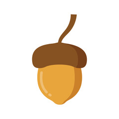 Acorn icon in flat style. Oak nut vector illustration on isolated background. Nature sign business concept.