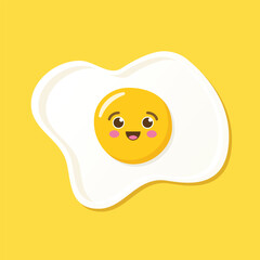 Fried egg icon in flat style. Omelet vector illustration on isolated background. Healthy food sign business concept.