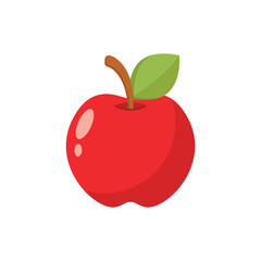 Apple fruit icon in flat style. Healthy dessert vector illustration on isolated background. Fresh food sign business concept.