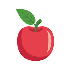 Apple fruit icon in flat style. Healthy dessert vector illustration on isolated background. Fresh food sign business concept.