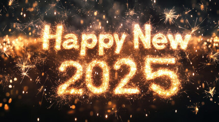 Sparkling 2025 celebration with vibrant fireworks and festive lights welcoming the New Year in a joyful atmosphere