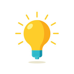 Light bulb icon in flat style. Lamp vector illustration on isolated background. Energy and idea sign business concept.