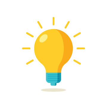 Light bulb icon in flat style. Lamp vector illustration on isolated background. Energy and idea sign business concept.