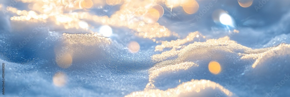 Poster gentle sunlight warms the surface of freshly fallen snow, creating a magical winter atmosphere fille