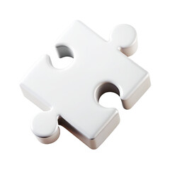 Obraz premium white puzzle piece 3d cartoon style illustration