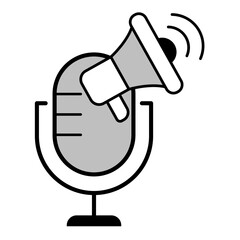 AI Voice Trend Monitoring Icon. Insights and Analytics Symbol – Vector Illustration for Technology and Data Concepts