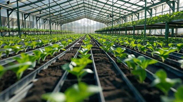 Climate control in agriculture, visualizing advanced systems for temperature and humidity regulation