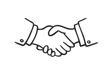 Fototapeta premium Hand Drawn Handshake doodle outline icon Vector Illustration for Partnership Concept 