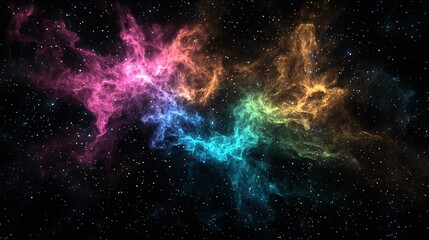 Fototapeta premium Colorful Cosmic Nebula in Deep Space Starfield