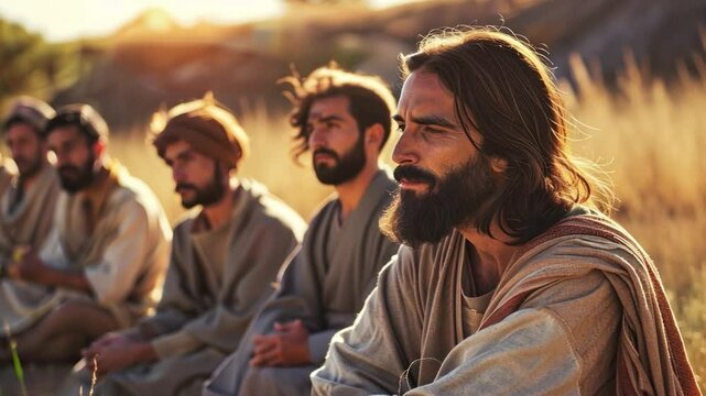 Jesus as a spiritual mentor, guiding his disciples through prayer and teachings.