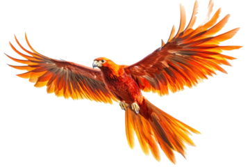 Phoenix Rising: A Symbol of Resilience and Transformation Set Against a Clean transparent Background for Diverse Creative Uses