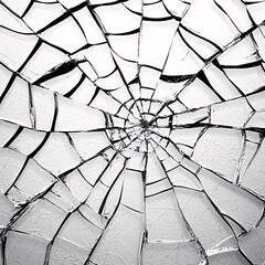 Obraz premium Cracked Glass Surface with Intricate Patterns