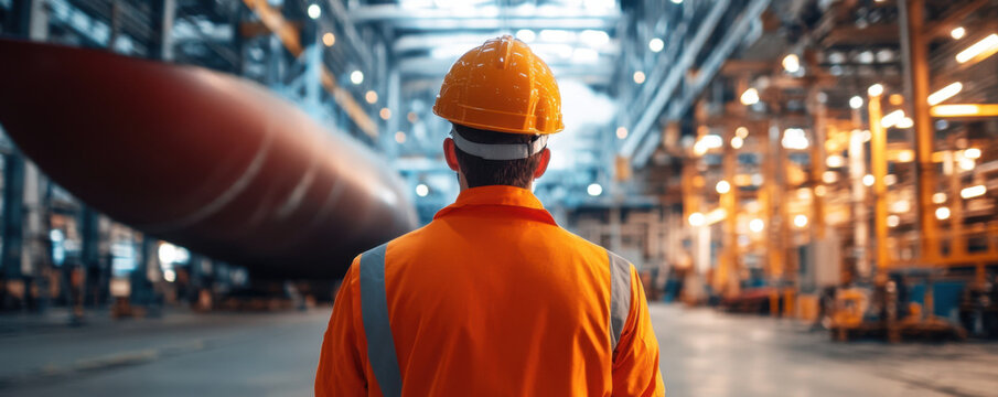 marine engineer in shipyard inspects large propeller, showcasing industrial environment. scene conveys sense of focus and dedication to maritime engineering