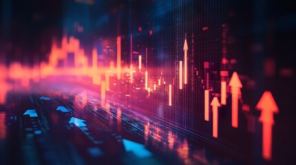 Fototapeta premium Futuristic Abstract Arrow Background Design for Business Economy and Financial Inflation Strategy