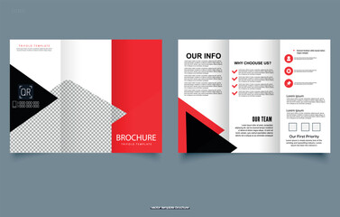 Creative Modern Corporate Tri-Fold Brochure Template Design. Vector illustration.