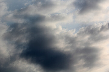 Fototapeta premium clouds in the sky in sunny day with moon and sunrise