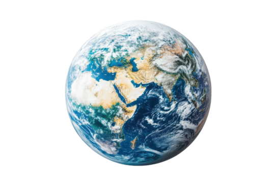 Stunning Aerial View of Planet Earth Isolated on a transparent Background Perfect for Educational and Creative Projects