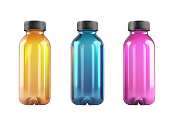 Collection of Isolated Plastic Bottles on transparent Background Ideal for Eco-friendly Packaging Concepts